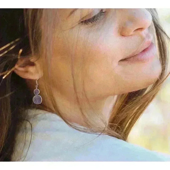 Spiral earrings dangle bohemian boho geometric earrings for women - Picture 7 of 11